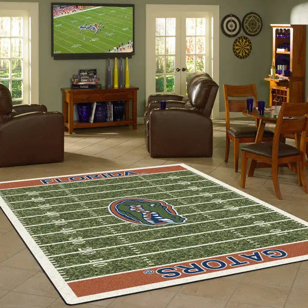 Florida University Gators Football Field Rug  College Area Rug - Fan Rugs