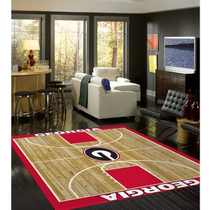 Georgia University Basketball Court Rug - College Area Rug