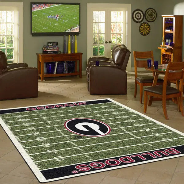 Georgia University Football Field Rug  College Area Rug - Fan Rugs