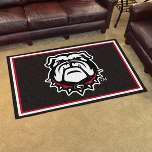 Georgia University Mascot Plush Rug  College Area Rug - Fan Rugs