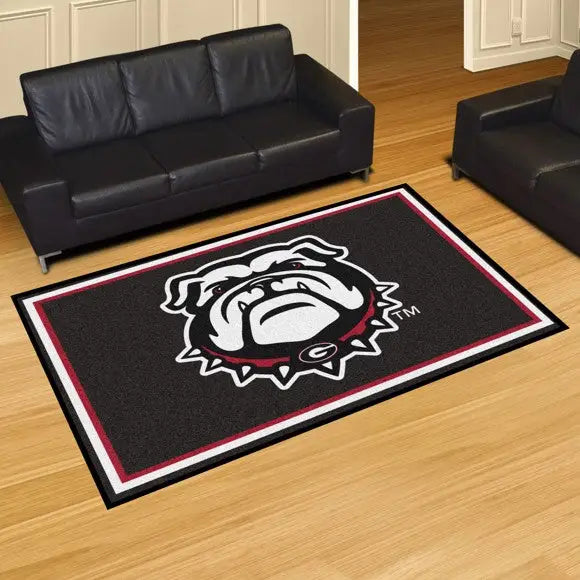 Georgia University Mascot Plush Rug  College Area Rug - Fan Rugs