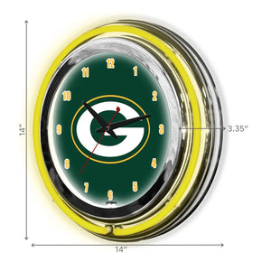 Green Bay Packers 14in Neon Clock - neon clock