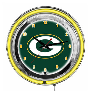 Green Bay Packers 14in Neon Clock - neon clock