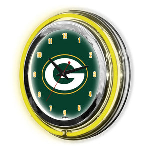 Green Bay Packers 14in Neon Clock - neon clock