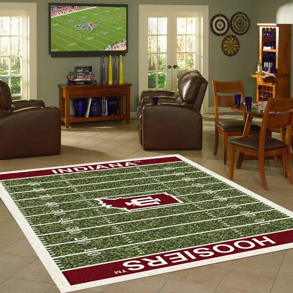 Indiana University Football Field Rug  College Area Rug - Fan Rugs