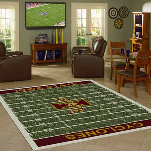 Iowa State University Football Field Rug  College Area Rug - Fan Rugs