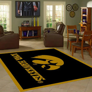 Iowa University Team Spirit Rug  College Area Rug - Fan Rugs