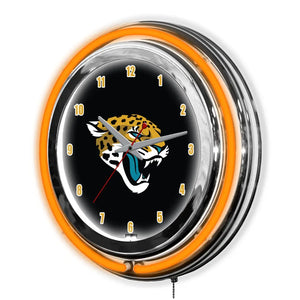 Jacksonville Jaguars 14in Neon Clock - neon clock