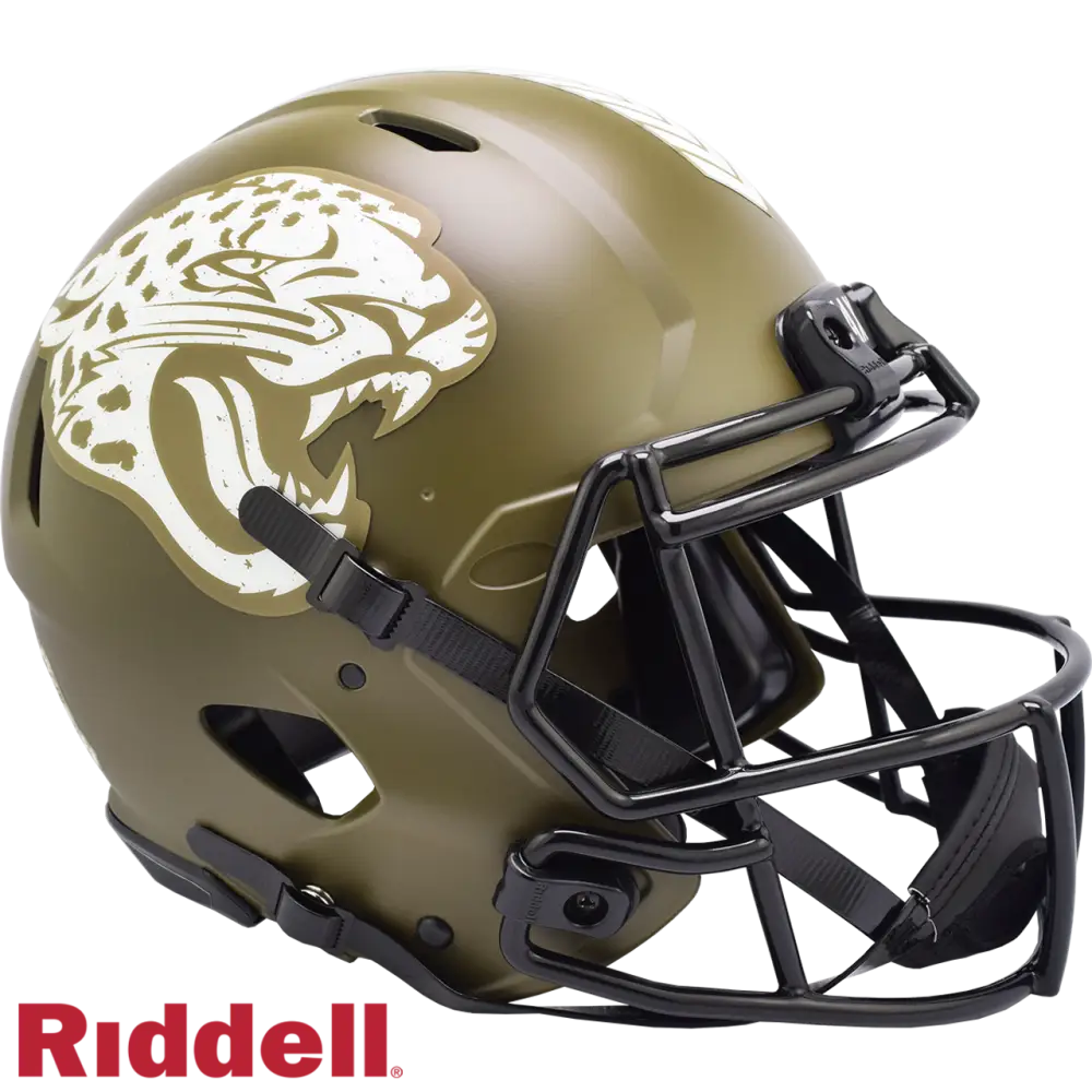 Jacksonville Jaguars Helmet Riddell Authentic Full Size Speed Style Salute To Service - Teams