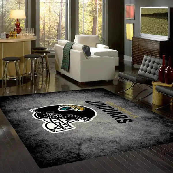 Jacksonville Jaguars NFL Team Distressed Rug  NFL Area Rug - Fan Rugs