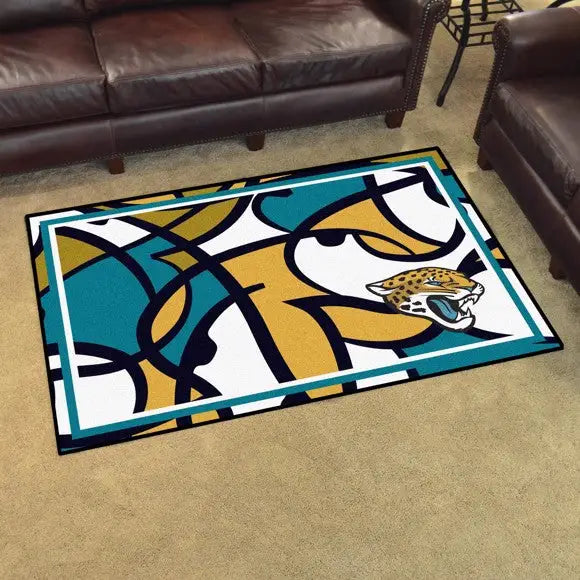 Jacksonville Jaguars X-Fit 4x6 Plush Rug  NFL Area Rug - Fan Rugs