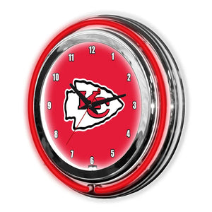 Kansas City Chiefs 14in Neon Clock - neon clock