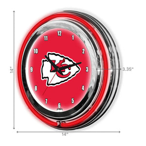 Kansas City Chiefs 14in Neon Clock - neon clock