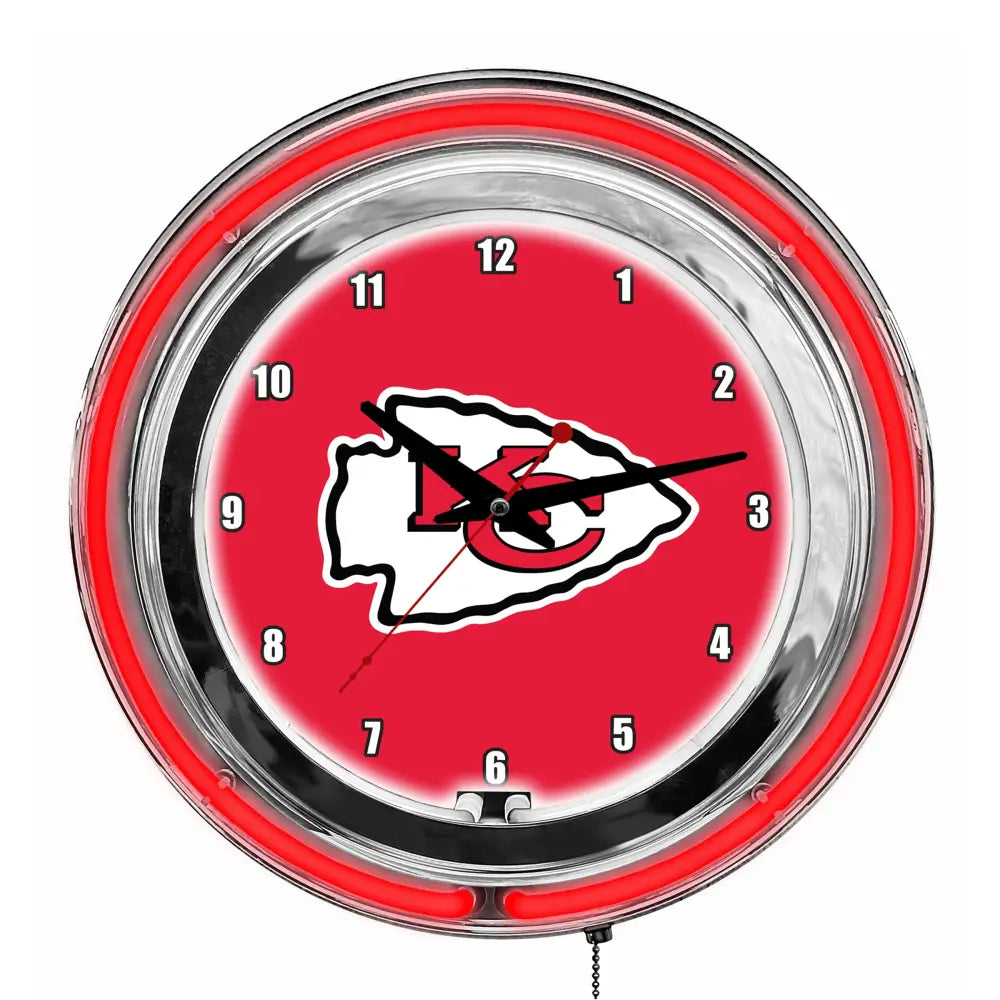 Kansas City Chiefs 14in Neon Clock - neon clock