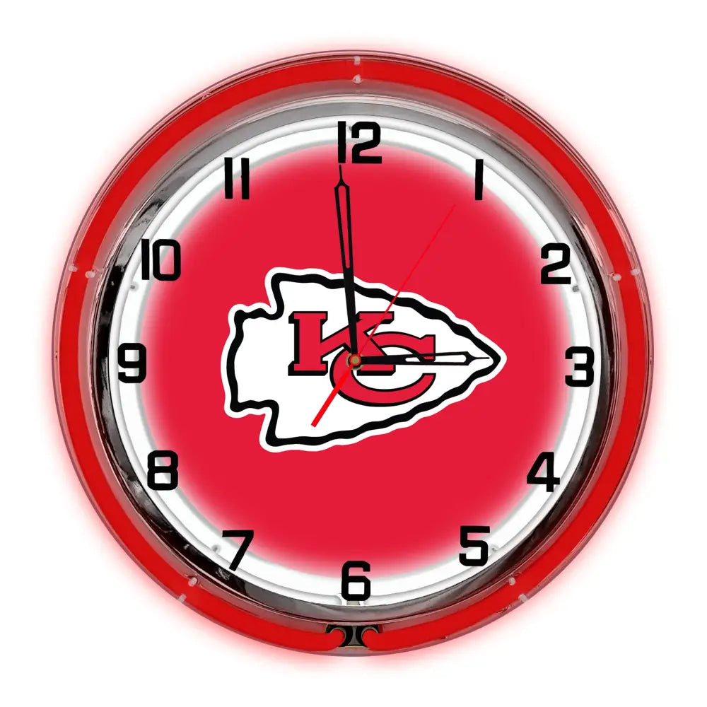 Kansas City Chiefs 18in Neon Clock - neon clock