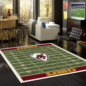 Kansas City Chiefs NFL Football Field Rug  NFL Area Rug - Fan Rugs