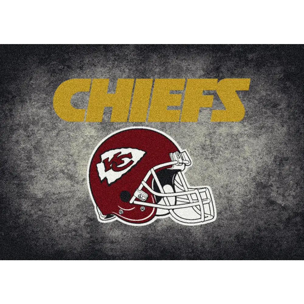 Kansas City Chiefs NFL Team Distressed Rug  NFL Area Rug - Fan Rugs