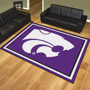 Kansas State University Plush Rug - 8’x10’ (87’’x117’’) - College Area Rug