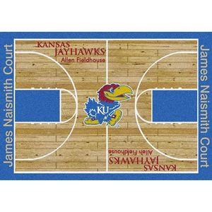 Kansas University Basketball Court Rug  College Area Rug - Fan Rugs