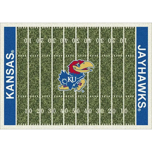 Kansas University Football Field Rug  College Area Rug - Fan Rugs