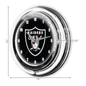 Las Vegas Raiders 14in Neon Clock - neon clock