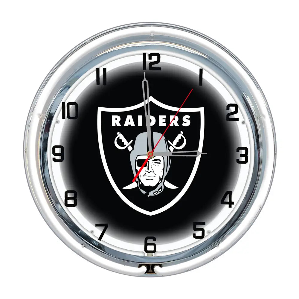 Las Vegas Raiders 18in Neon Clock - neon clock