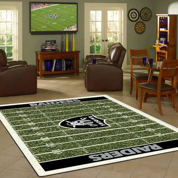 Las Vegas Raiders NFL Football Field Rug  NFL Area Rug - Fan Rugs