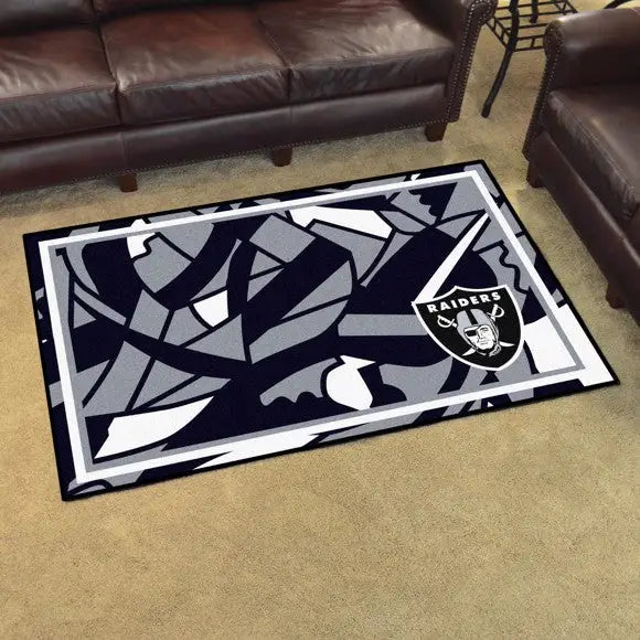 Las Vegas Raiders X-Fit 4x6 Plush Rug  NFL Area Rug - Fan Rugs