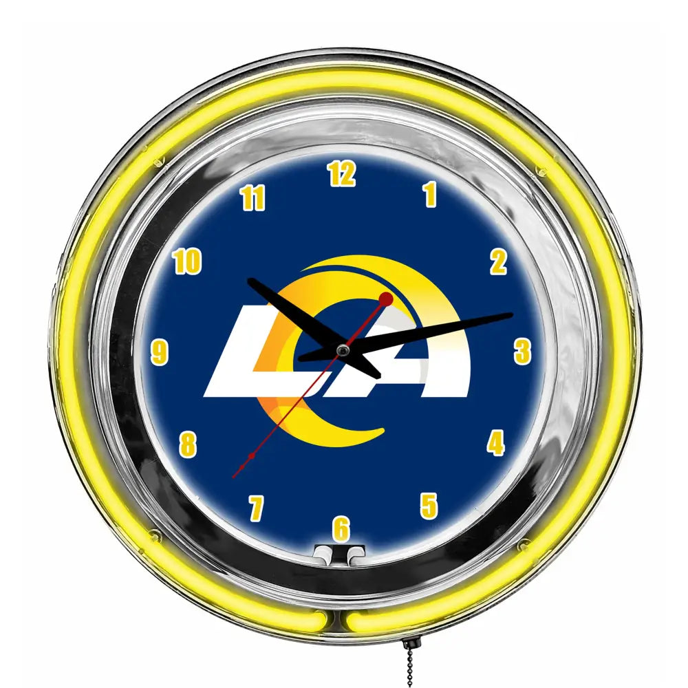 Los Angeles Rams 14in Neon Clock - Neon Clock