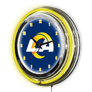 Los Angeles Rams 14in Neon Clock - Neon Clock