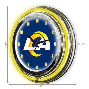 Los Angeles Rams 14in Neon Clock - Neon Clock