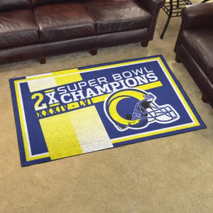 Los Angeles Rams Dynasty Plush Area Rug - 4’ x 6’ (44’’x71’’) - NFL Area Rug