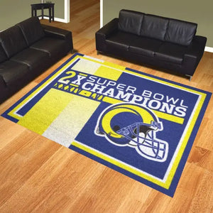 Los Angeles Rams Dynasty Plush Area Rug - 8’ x 10’ (87’’x117’’) - NFL Area Rug