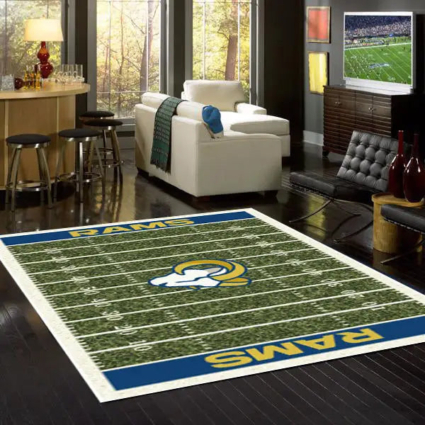 Los Angeles Rams NFL Football Field Rug  NFL Area Rug - Fan Rugs