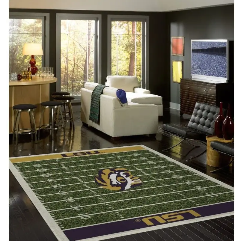 LSU University Football Field Rug - College Area Rug