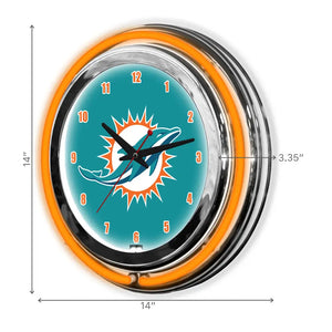 Miami Dolphins 14in Neon Clock - neon clock