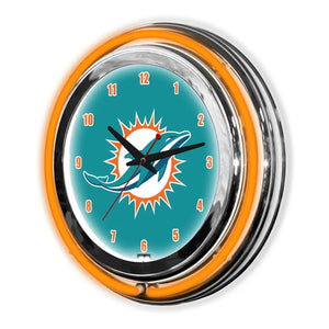 Miami Dolphins 14in Neon Clock - neon clock