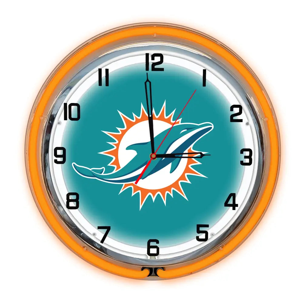 Miami Dolphins 18in Neon Clock - neon clock