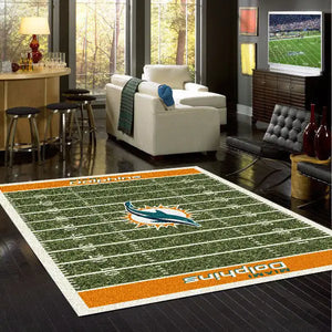 Miami Dolphins NFL Football Field Rug  NFL Area Rug - Fan Rugs