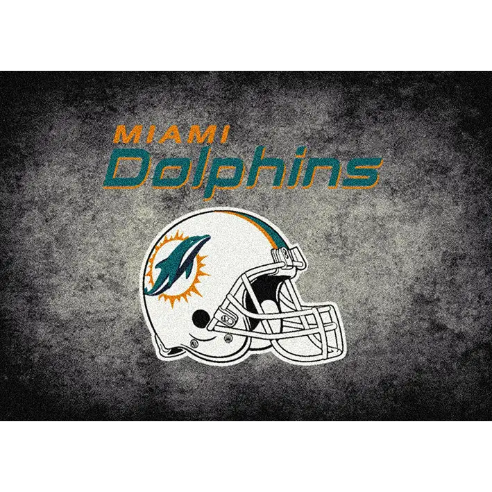 Miami Dolphins NFL Team Distressed Rug  NFL Area Rug - Fan Rugs