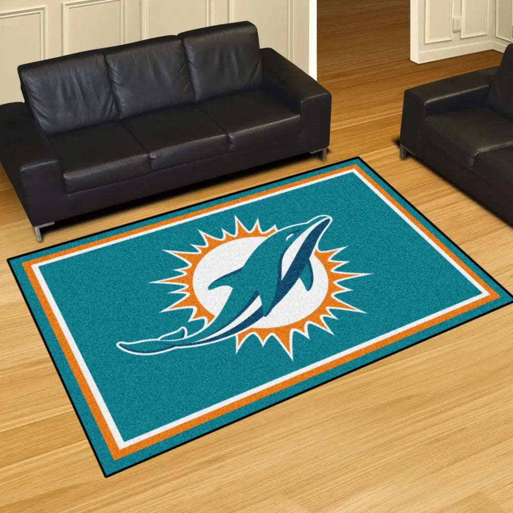 Miami Dolphins Plush Rug  NFL Area Rug - Fan Rugs