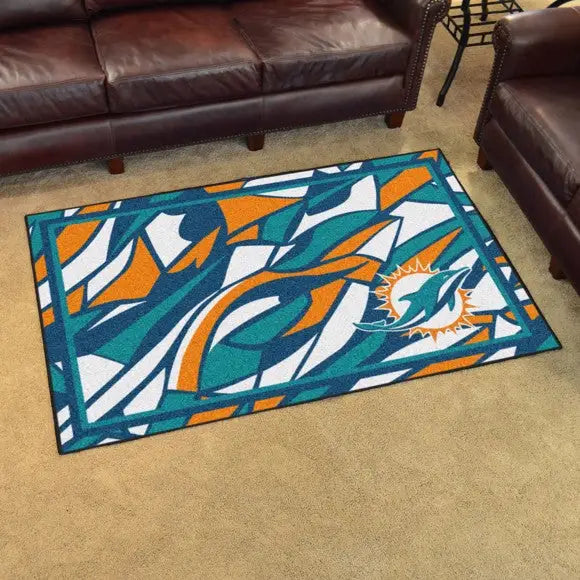 Miami Dolphins X-Fit 4x6 Plush Rug  NFL Area Rug - Fan Rugs