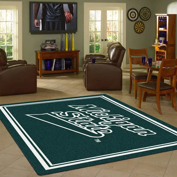 Michigan State University Team Spirit Rug  College Area Rug - Fan Rugs