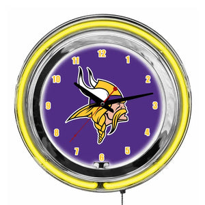 Minnesota Vikings 14in Neon Clock - neon clock