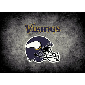 Minnesota Vikings NFL Team Distressed Rug  NFL Area Rug - Fan Rugs