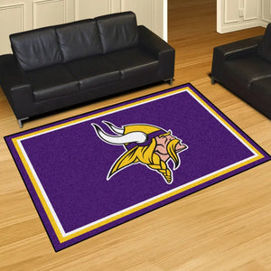 Minnesota Vikings Plush Rug - 5’ x 8’ (59.5’’x88’’) - NFL Area Rug