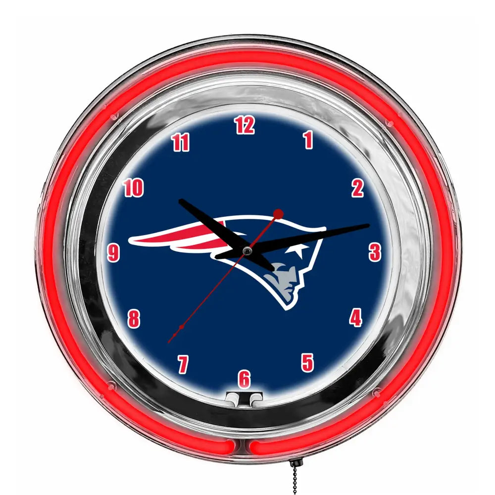 New England Patriots 14in Neon Clock - neon clock