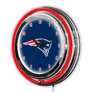 New England Patriots 14in Neon Clock - neon clock