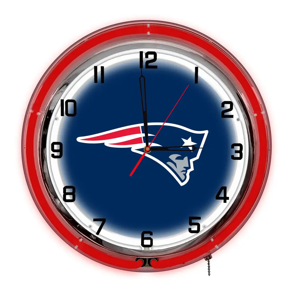 New England Patriots 18in Neon Clock - neon clock