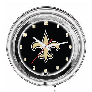 New Orleans Saints 14in Neon Clock - neon clock